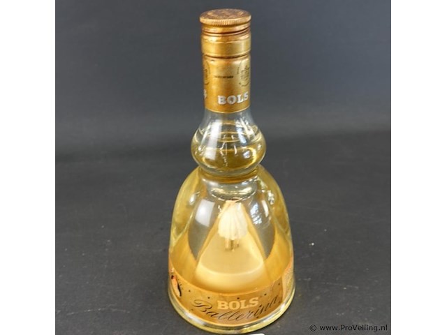 Vintage bols ballerina likeurfles met een ingebouwd muziekdoosje en een dansende ballerina - afbeelding 2 van  5