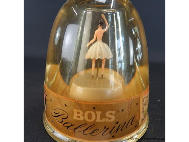 Vintage bols ballerina likeurfles met een ingebouwd muziekdoosje en een dansende ballerina - afbeelding 3 van  5