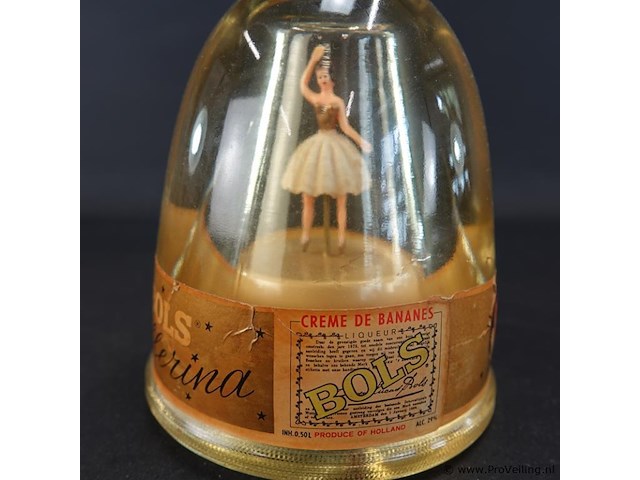 Vintage bols ballerina likeurfles met een ingebouwd muziekdoosje en een dansende ballerina - afbeelding 4 van  5