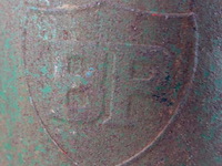 Vintage bp/pielkenrood metalen olie- of petroleumkan - afbeelding 2 van  7
