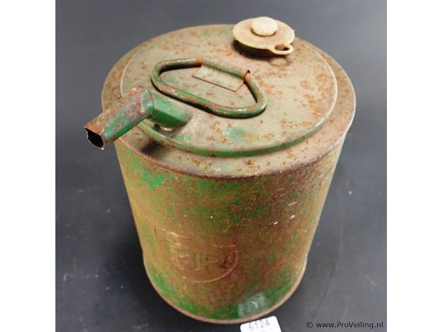 Vintage bp/pielkenrood metalen olie- of petroleumkan - afbeelding 3 van  7