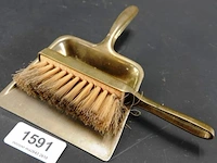 Vintage brons/messing schuier met borstel