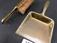 Vintage brons/messing schuier met borstel - afbeelding 2 van  5