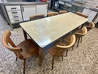 Vintage caféstoel jaren 50 (8x) met kantinetafel - afbeelding 3 van  3