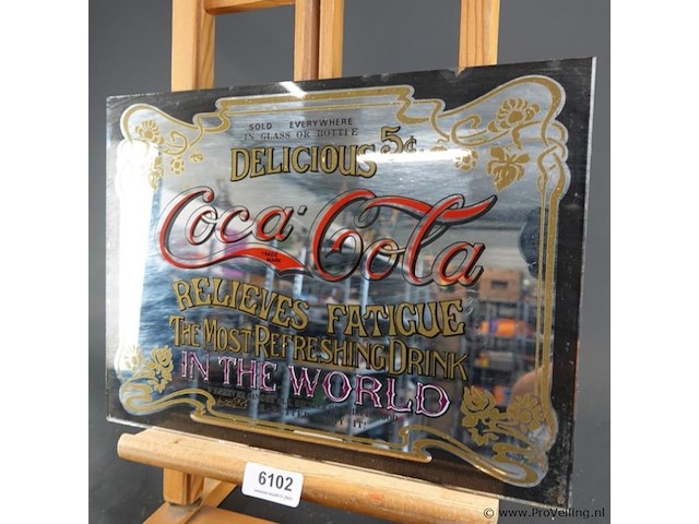 Vintage coca-cola reclamespiegel - afbeelding 1 van  5
