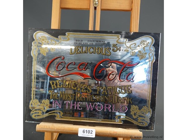Vintage coca-cola reclamespiegel - afbeelding 2 van  5