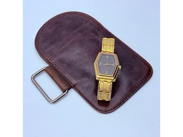 Vintage commodoor mechanisch verguld horloge - afbeelding 3 van  7