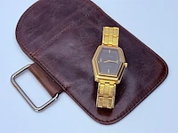 Vintage commodoor mechanisch verguld horloge - afbeelding 3 van  7