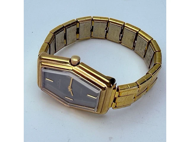 Vintage commodoor mechanisch verguld horloge - afbeelding 4 van  7