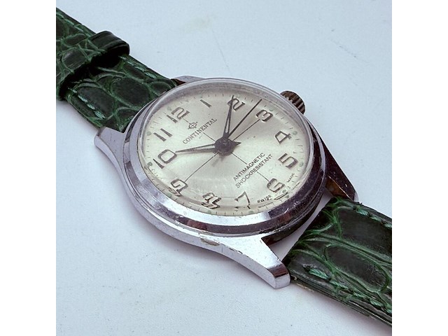 Vintage continental swiss time mechanisch horloge - afbeelding 4 van  7