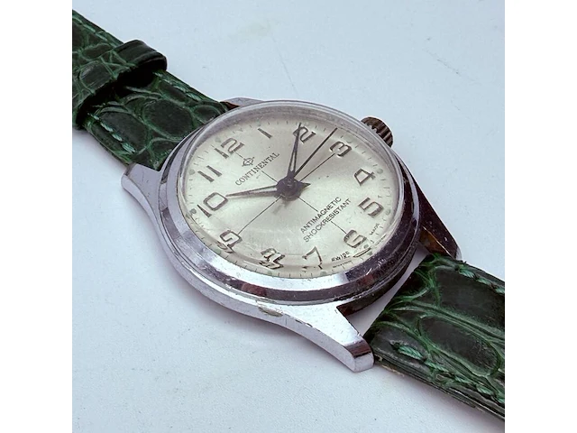 Vintage continental swiss time mechanisch horloge - afbeelding 4 van  7