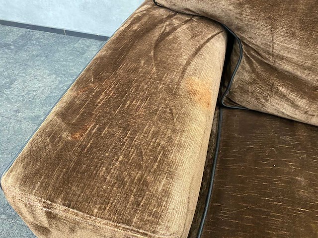 Vintage design bank '70-'80 velours - afbeelding 4 van  14