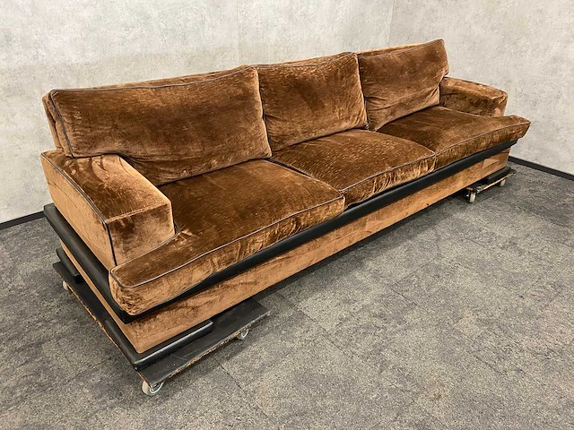 Vintage design bank '70-'80 velours - afbeelding 7 van  14