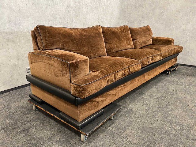 Vintage design bank '70-'80 velours - afbeelding 10 van  14