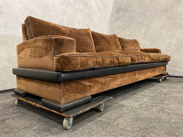 Vintage design bank '70-'80 velours - afbeelding 12 van  14