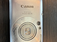 Vintage digitaal camera, canon, canon digital ixus 100 is, grijs / chroom, 2009 - afbeelding 2 van  7