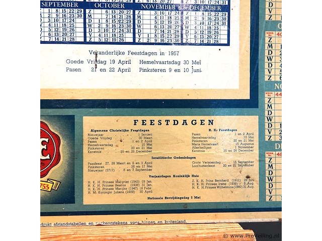 Vintage douwe egberts reclamekalender uit de jaren 50 - afbeelding 4 van  7