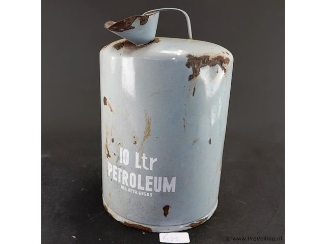 Vintage emaille 10 liter petroleum kan - afbeelding 1 van  7