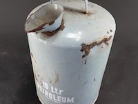 Vintage emaille 10 liter petroleum kan - afbeelding 3 van  7