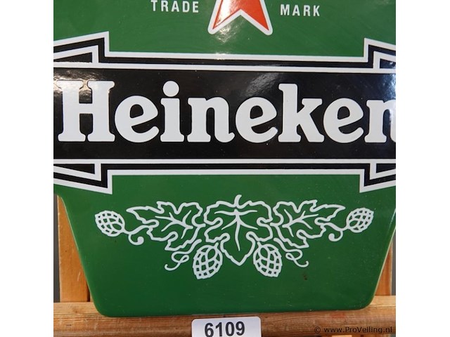 Vintage emaille bord van heineken - afbeelding 3 van  7