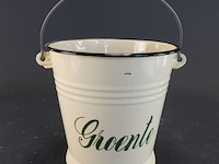 Vintage emaille groente-emmer - afbeelding 1 van  5