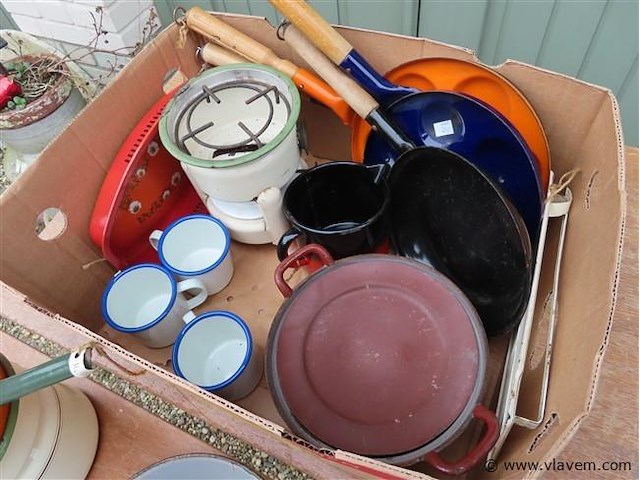 Vintage emaille kookgerei - afbeelding 3 van  4