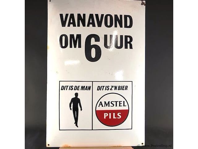 Vintage emaille reclamebord van amstel pils - afbeelding 2 van  5