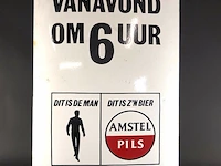Vintage emaille reclamebord van amstel pils - afbeelding 2 van  5