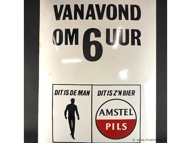 Vintage emaille reclamebord van amstel pils - afbeelding 3 van  5