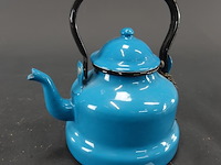 Vintage emaille theepot - afbeelding 1 van  5
