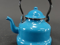 Vintage emaille theepot - afbeelding 2 van  5