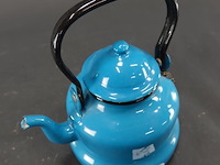 Vintage emaille theepot - afbeelding 3 van  5