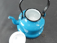 Vintage emaille theepot - afbeelding 4 van  5