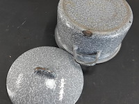 Vintage emaille (wolkjes)pan - afbeelding 5 van  5