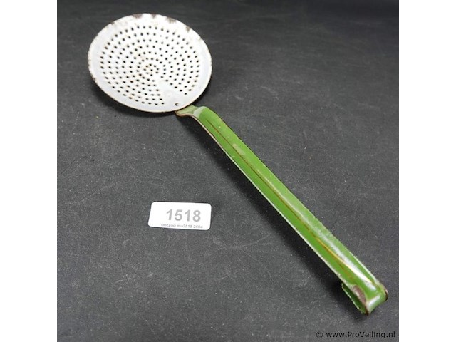 Vintage emaillen schuimspaan - afbeelding 2 van  5
