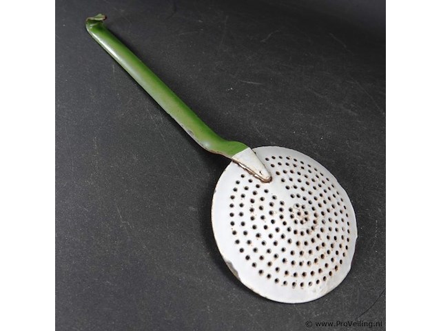 Vintage emaillen schuimspaan - afbeelding 3 van  5