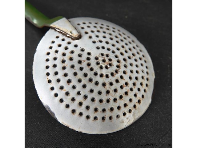 Vintage emaillen schuimspaan - afbeelding 4 van  5