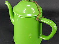 Vintage emaillen theepot - afbeelding 2 van  5