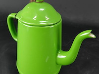 Vintage emaillen theepot - afbeelding 3 van  5