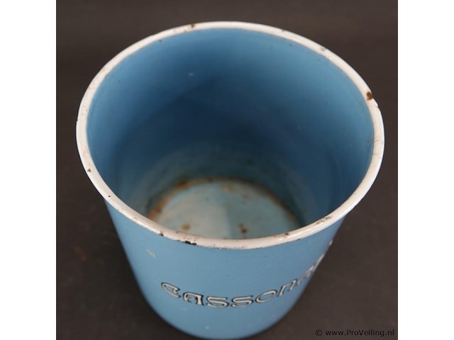 Vintage emaillen voorraadbus - afbeelding 3 van  5