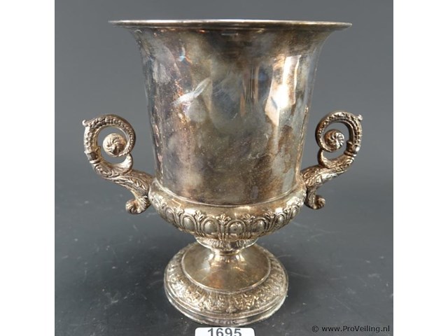 Vintage engelse verzilverde champagnekoeler - afbeelding 2 van  5