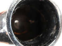 Vintage etalagepophoofd van zwart glas uit de jaren '70 - afbeelding 4 van  5