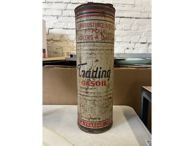 Vintage gasolie blik 10l s.a. trading antwerpen - afbeelding 1 van  3
