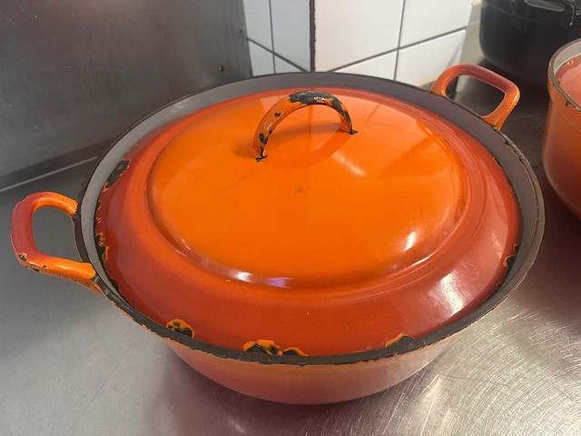 Vintage gietijzeren pan 38 cm (3x) - afbeelding 1 van  4