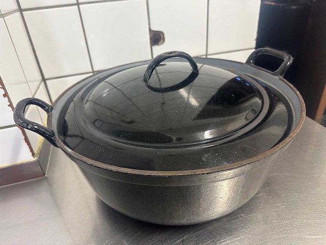 Vintage gietijzeren pan 38 cm (3x) - afbeelding 3 van  4
