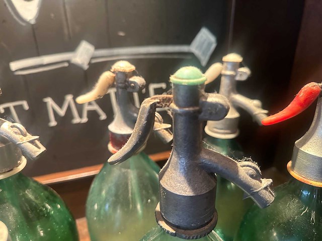 Vintage glazen sodafles (10x) - afbeelding 2 van  3