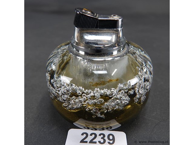 Vintage glazen tafelaansteker jaren '70 - afbeelding 1 van  5