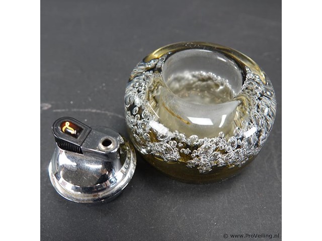 Vintage glazen tafelaansteker jaren '70 - afbeelding 4 van  5