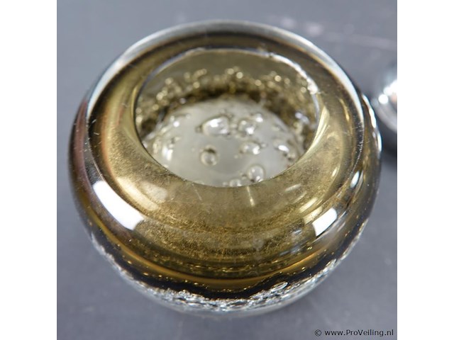 Vintage glazen tafelaansteker jaren '70 - afbeelding 5 van  5