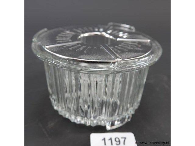 Vintage glazen theelichtje of rechaud - afbeelding 1 van  5